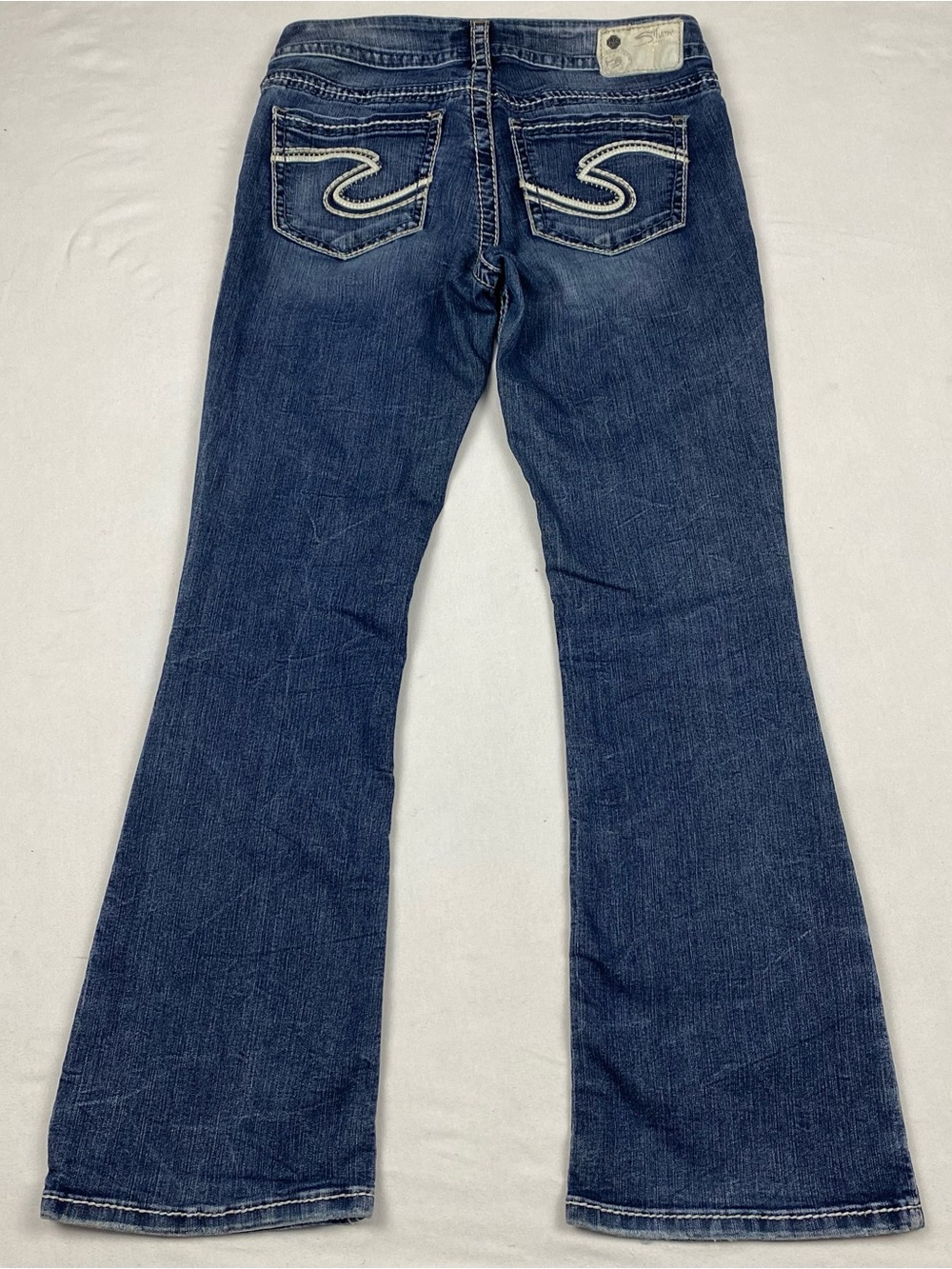 Vintage Silver Suki Jeans Women's Dark Indigo Flare Wide-Leg Jeans